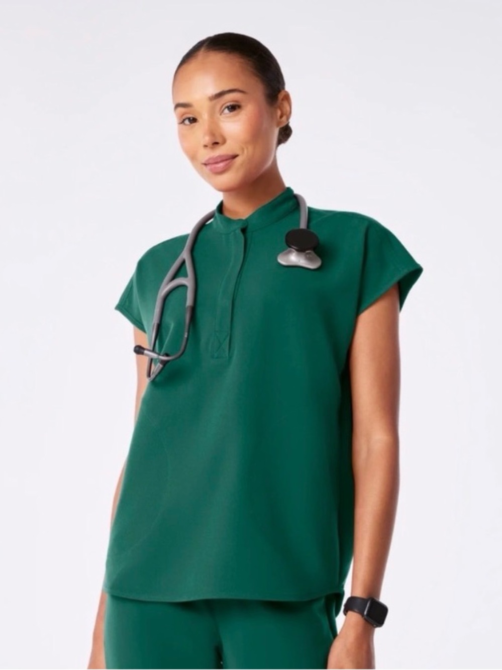 FIGS Rafaela Scrub Top Hunter Green
